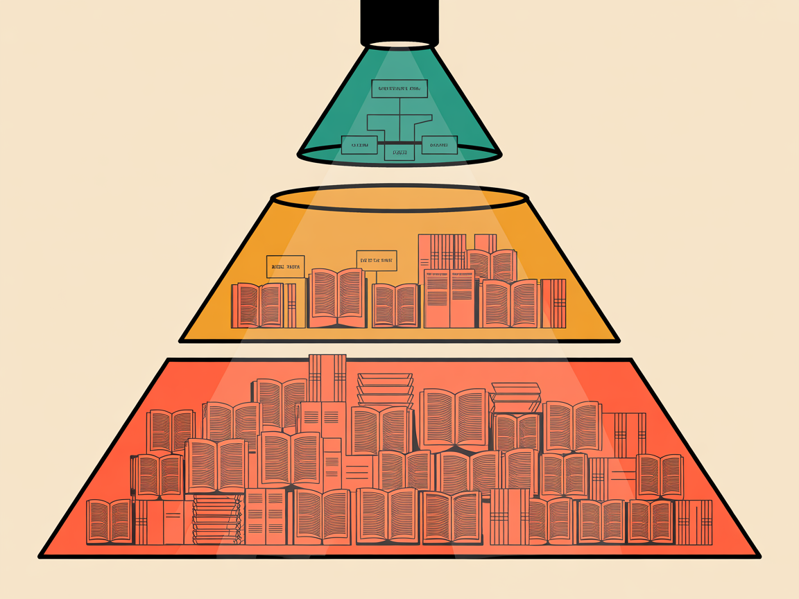 Knowledge pyramid: L3 reasoning at the top, L2 concepts in the middle, L1 domain constraints at the base